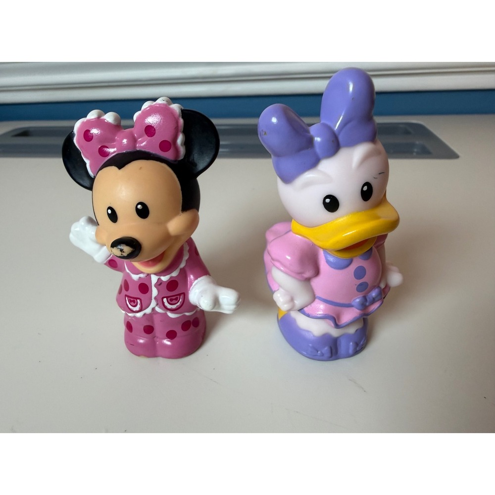 Fisher Price Little People Disney Minnie Mouse Daisy Duck Figures Pink Purple 3"